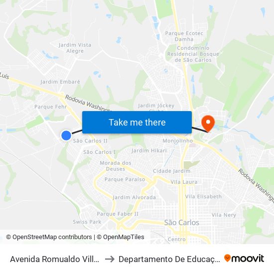 Avenida Romualdo Villani to Departamento De Educação map