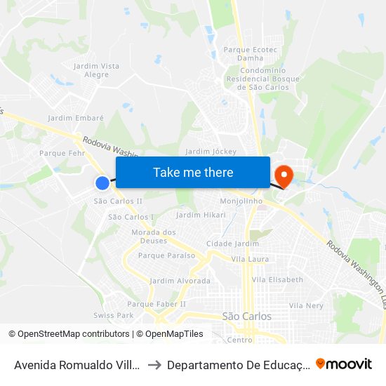 Avenida Romualdo Villani to Departamento De Educação map