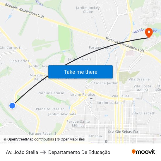 Av. João Stella to Departamento De Educação map