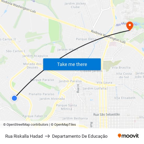 Rua Riskalla Hadad to Departamento De Educação map