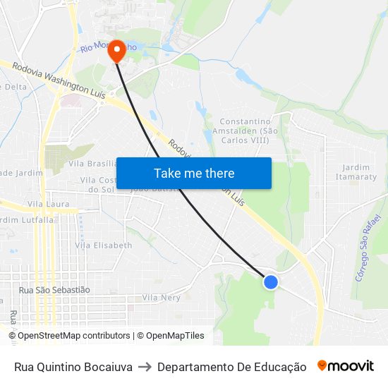 Rua Quintino Bocaiuva to Departamento De Educação map