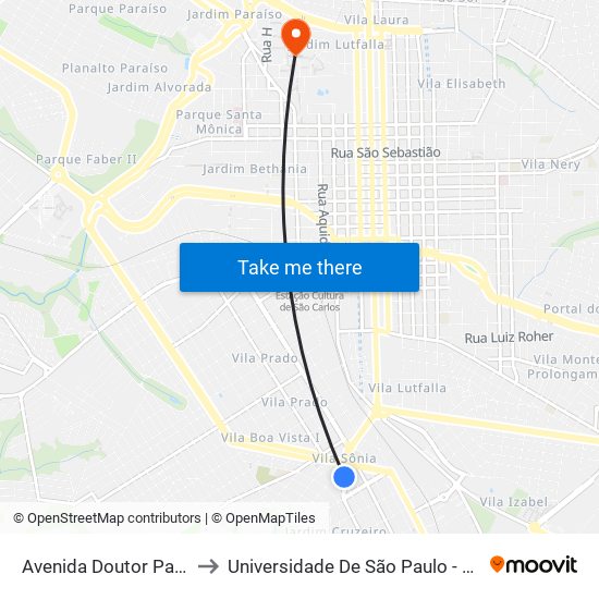 Avenida Doutor Padua Salles to Universidade De São Paulo - Campus / Área I map