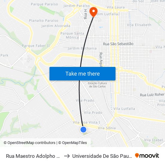 Rua Maestro Adolpho Raimundo Caputo to Universidade De São Paulo - Campus / Área I map