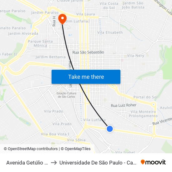 Avenida Getúlio Vargas to Universidade De São Paulo - Campus / Área I map