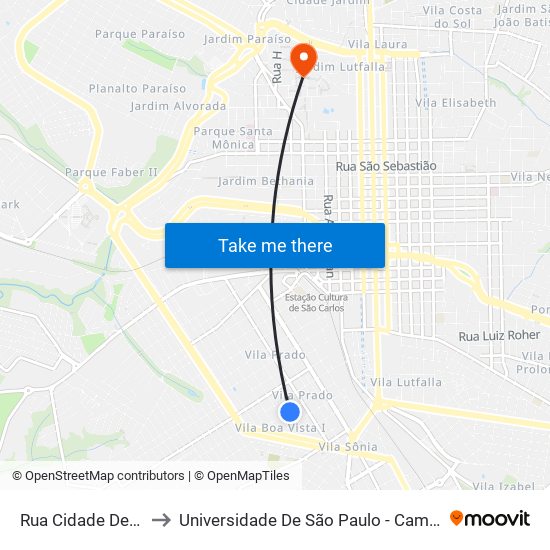 Rua Cidade De Milão to Universidade De São Paulo - Campus / Área I map