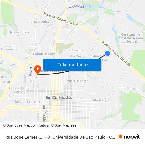 Rua José Lemes Marquês to Universidade De São Paulo - Campus / Área I map