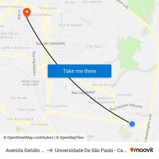 Avenida Getúlio Vargas to Universidade De São Paulo - Campus / Área I map