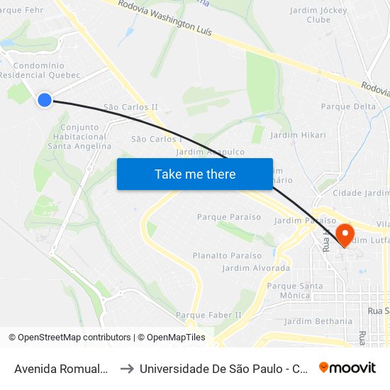 Avenida Romualdo Villani to Universidade De São Paulo - Campus / Área I map