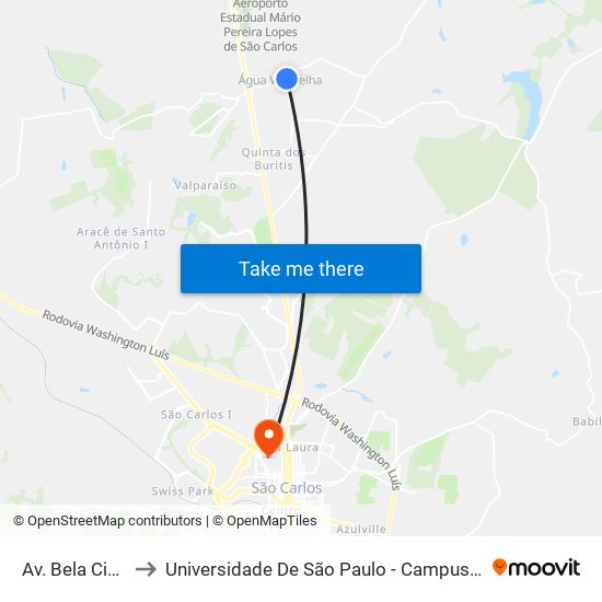 Av. Bela Cintra to Universidade De São Paulo - Campus / Área I map