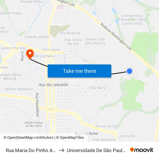 Rua Maria Do Pinho Alves Margarido to Universidade De São Paulo - Campus / Área I map