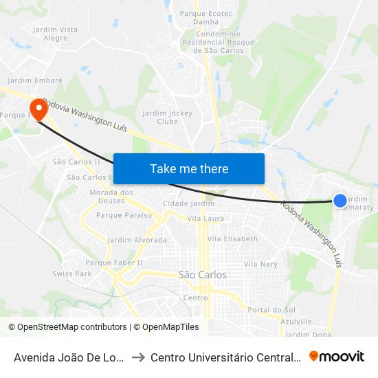 Avenida João De Lourenço to Centro Universitário Central Paulista map