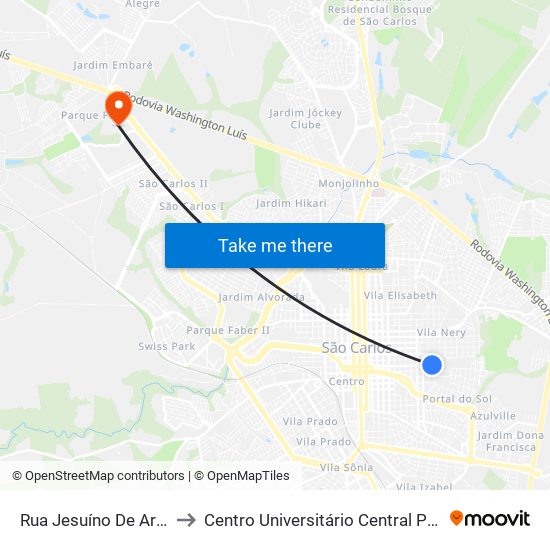 Rua Jesuíno De Arruda to Centro Universitário Central Paulista map