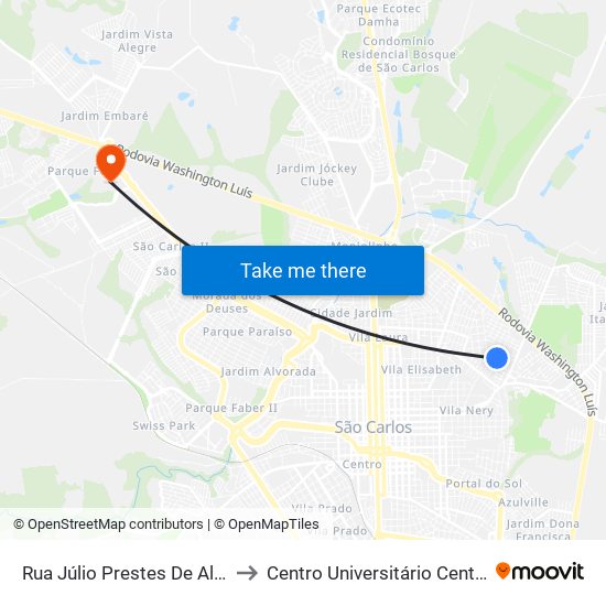 Rua Júlio Prestes De Albuquerque to Centro Universitário Central Paulista map