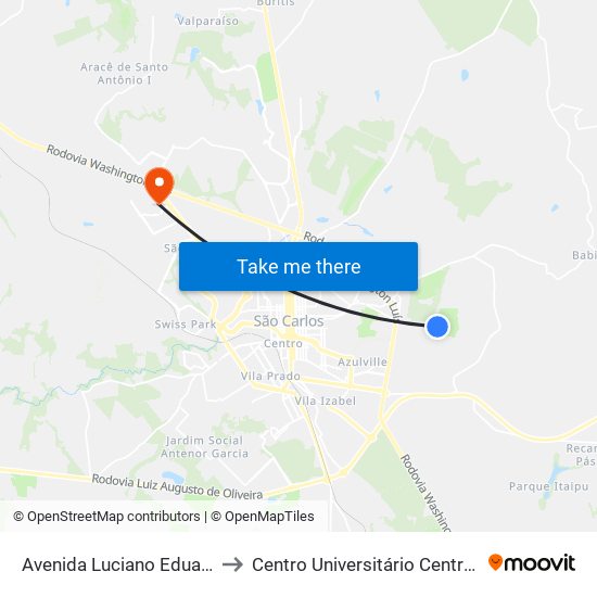 Avenida Luciano Eduardo Félix to Centro Universitário Central Paulista map
