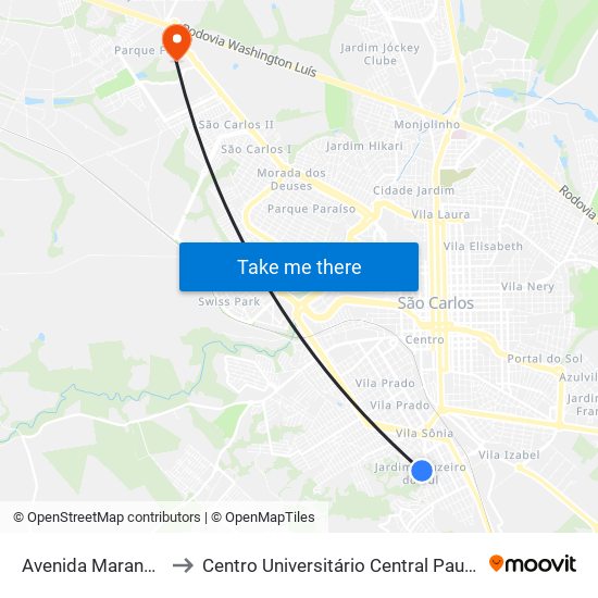 Avenida Maranhão to Centro Universitário Central Paulista map