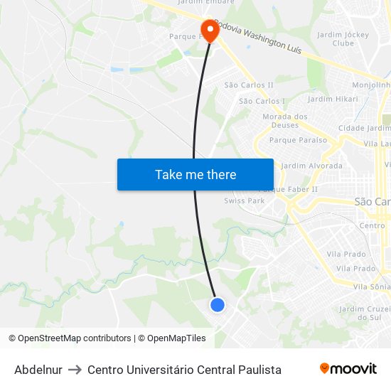 Abdelnur to Centro Universitário Central Paulista map