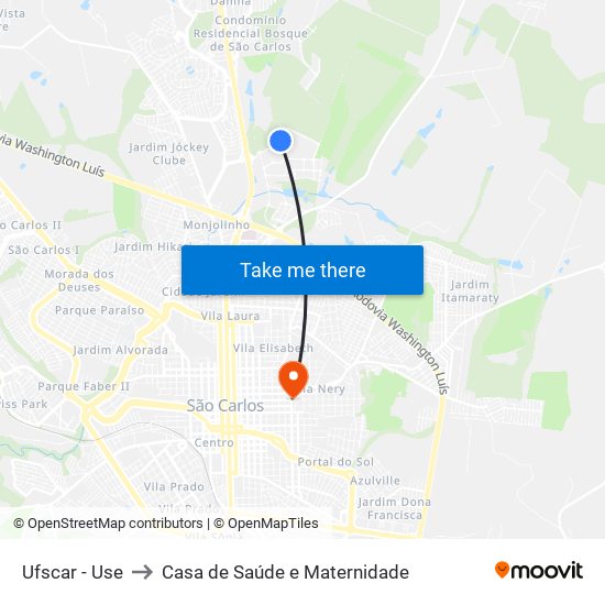 Ufscar - Use to Casa de Saúde e Maternidade map