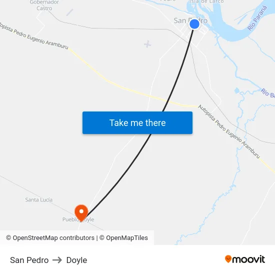 San Pedro to Doyle map