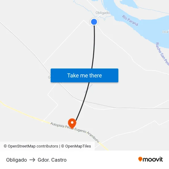 Obligado to Gdor. Castro map
