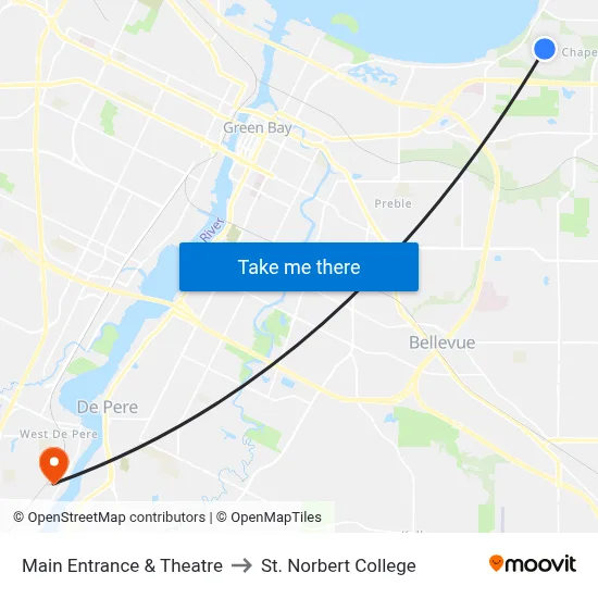 Main Entrance & Theatre to St. Norbert College map
