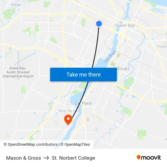 Mason & Gross to St. Norbert College map