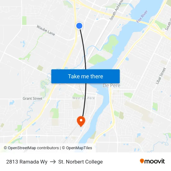 2813 Ramada Wy to St. Norbert College map