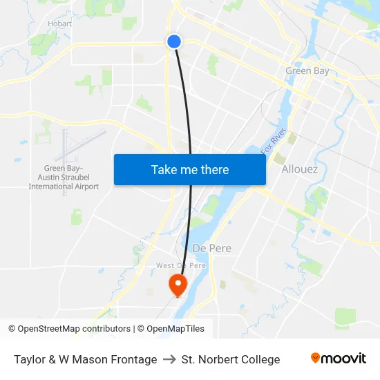 Taylor & W Mason Frontage to St. Norbert College map