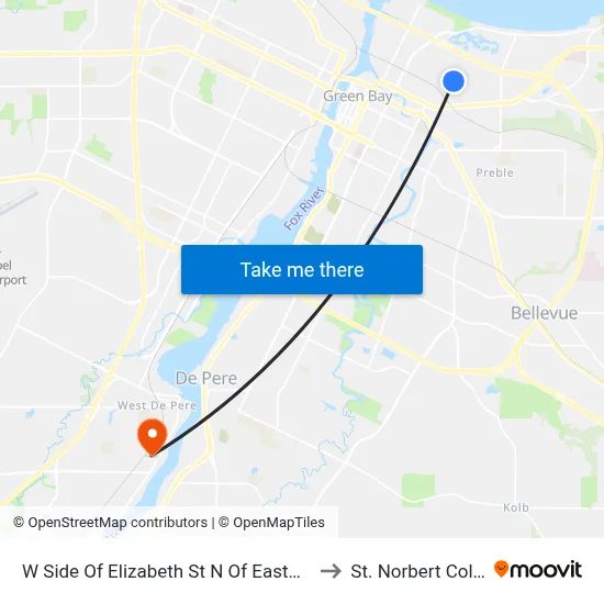 W Side Of Elizabeth St N Of Eastman Ave to St. Norbert College map