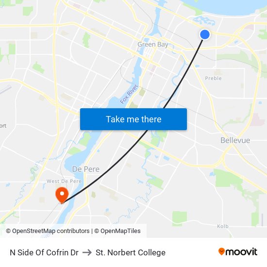 N Side Of Cofrin Dr to St. Norbert College map