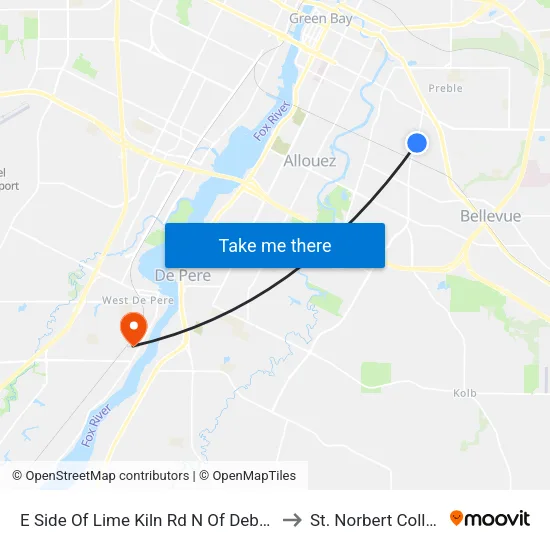 E Side Of Lime Kiln Rd N Of Debra Ln to St. Norbert College map