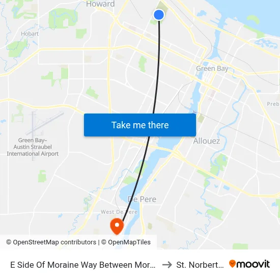 E Side Of Moraine Way Between Moraine Ter & Thomas St to St. Norbert College map