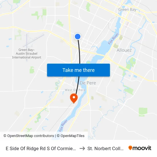 E Side Of Ridge Rd S Of Cormier Rd to St. Norbert College map