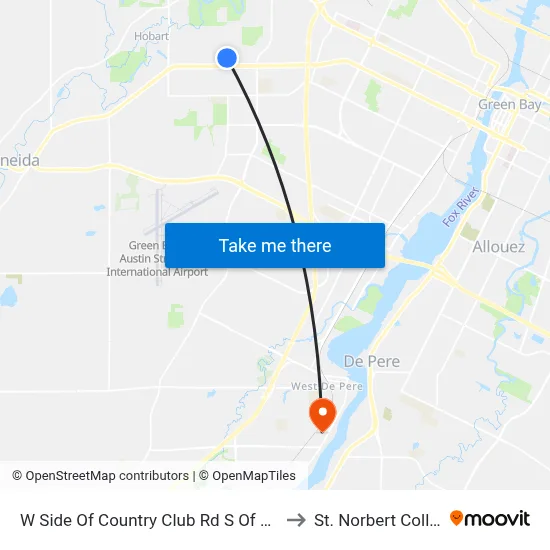 W Side Of Country Club Rd S Of Doe Tr to St. Norbert College map