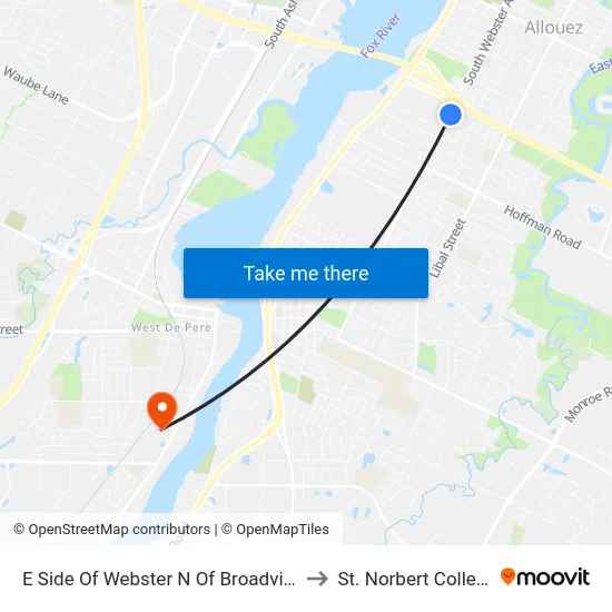 E Side Of Webster N Of Broadview to St. Norbert College map