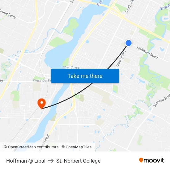 Hoffman @ Libal to St. Norbert College map