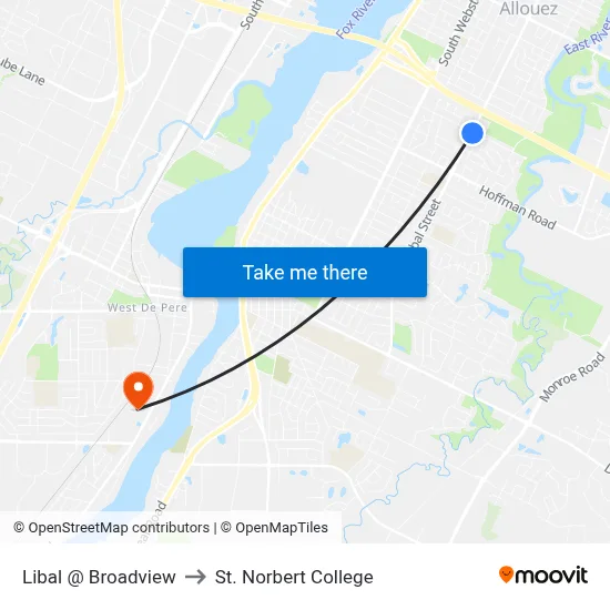 Libal @ Broadview to St. Norbert College map