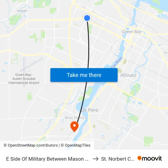 E Side Of Military Between Mason And Western to St. Norbert College map