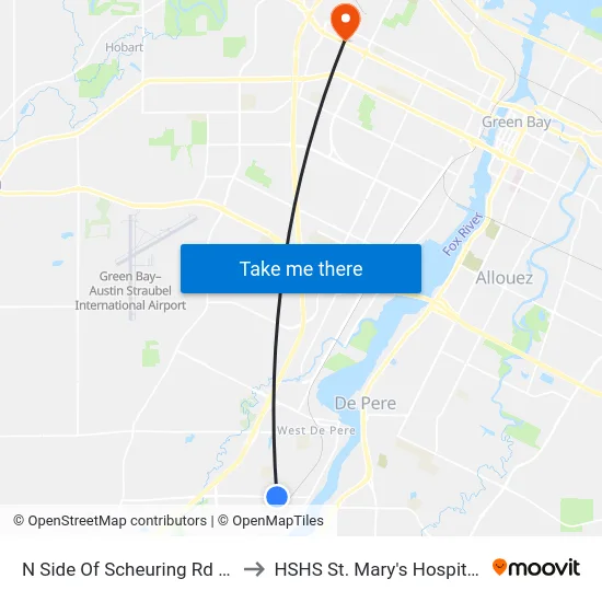 N Side Of Scheuring Rd W Of Suburban Dr to HSHS St. Mary's Hospital Medical Center map