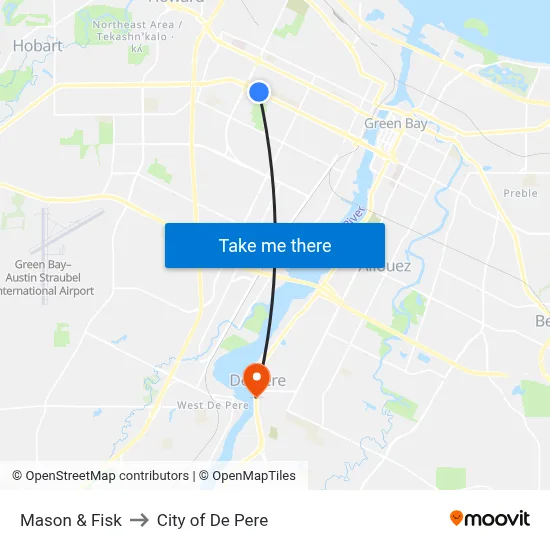 Mason & Fisk to City of De Pere map