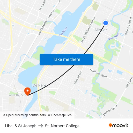 Libal & St Joseph to St. Norbert College map