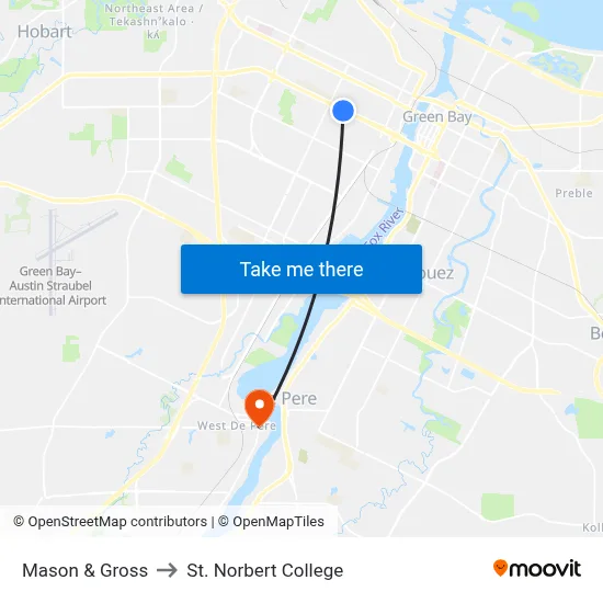 Mason & Gross to St. Norbert College map