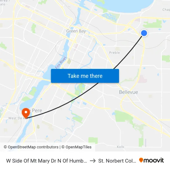 W Side Of Mt Mary Dr N Of Humboldt Rd to St. Norbert College map