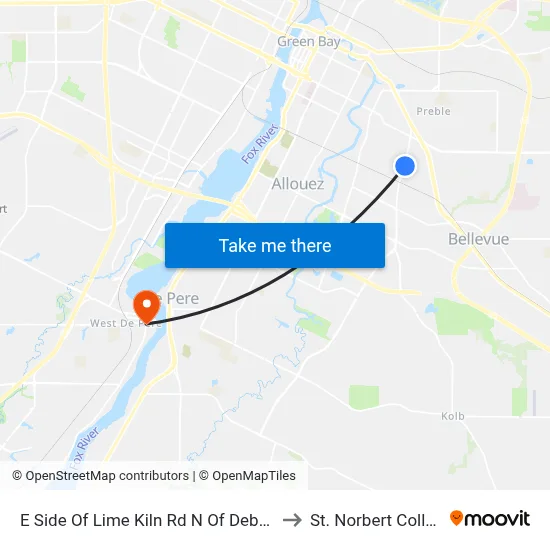 E Side Of Lime Kiln Rd N Of Debra Ln to St. Norbert College map