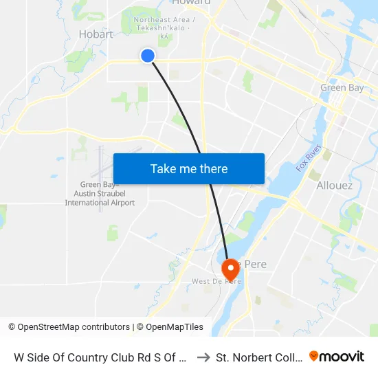 W Side Of Country Club Rd S Of Doe Tr to St. Norbert College map