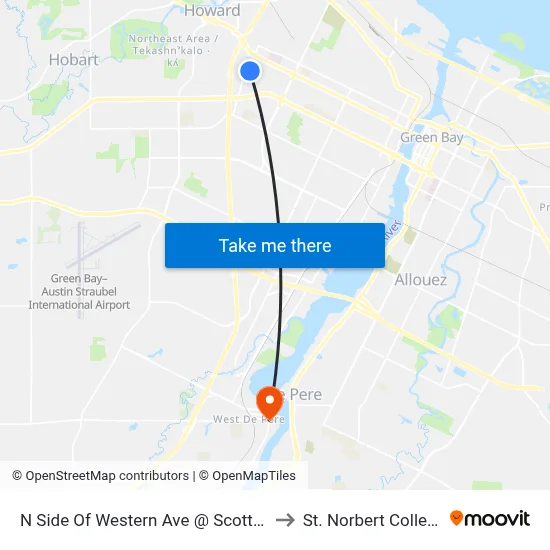 N Side Of Western Ave @ Scott Dr to St. Norbert College map