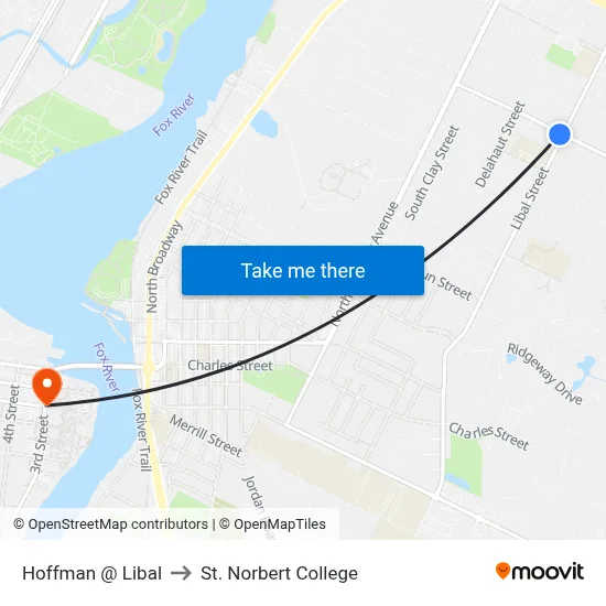 Hoffman @ Libal to St. Norbert College map