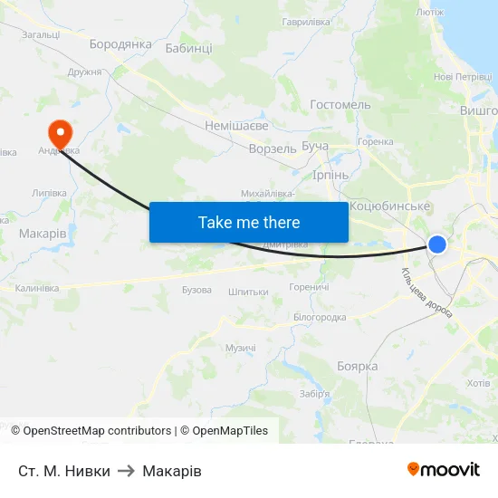 Ст. М. Нивки to Макарів map