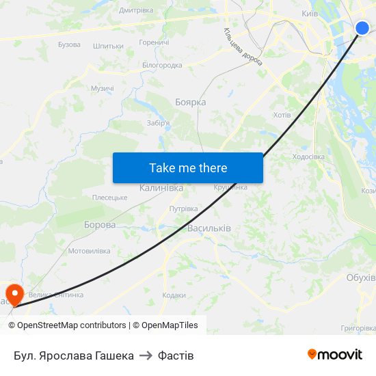 Бул. Ярослава Гашека to Фастів map