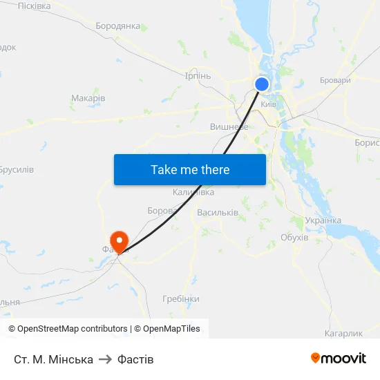 Ст. М. Мінська to Фастів map