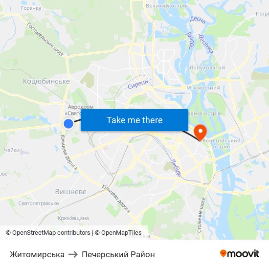 Житомирська to Печерський Район map